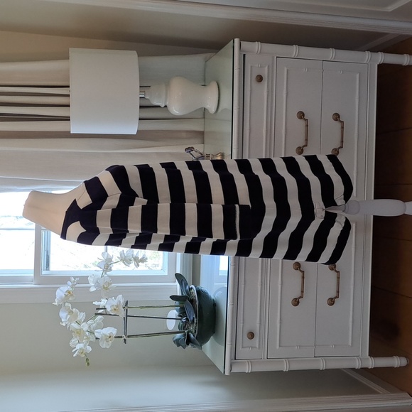 J.Crew Womens Navy/Cream Striped Long Sleeve‎ Cotton Midi Dress Size Small - Picture 8 of 12